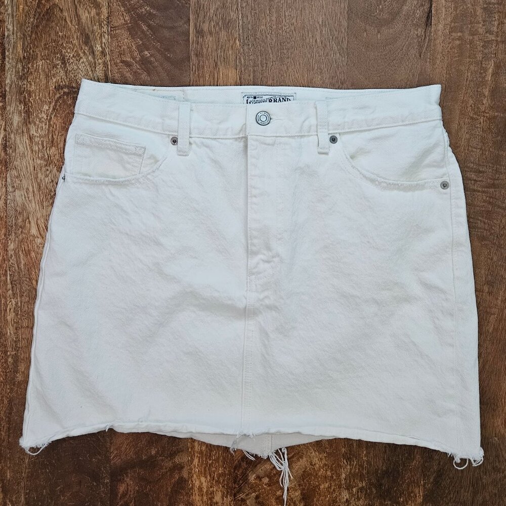 Lucky Brand Old Favorite Mini Skirt Size 10/30 Off-White Cone Denim